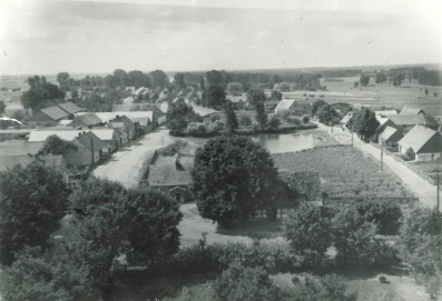 Parkowo w 1950 roku - widok z wieży kościoła
